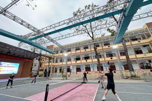 GIAO LƯU PICKLEBALL GIỮA TRƯỜNG THPT VIỆT BẮC VÀ PHÒNG CẢNH SÁT PCCC &amp; CNCH